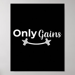 Póster Solo ganancias de gimnasio levantando pesas de cul
