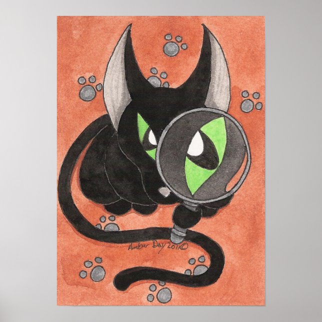 Póster Solo gato 'Algo está mal' (Frente)