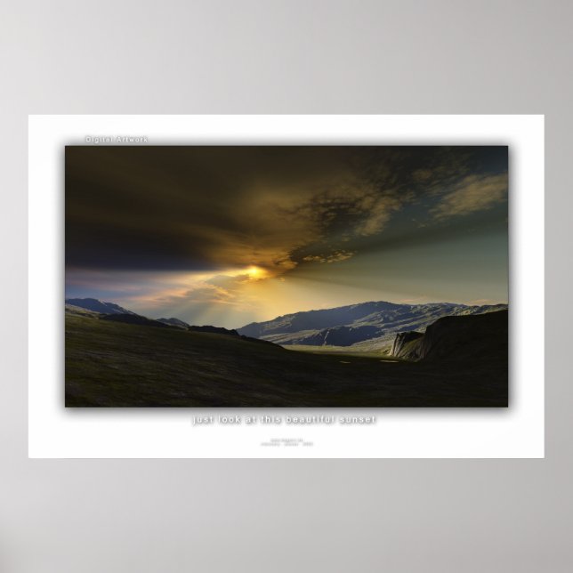 Póster sólo mira esta hermosa puesta de sol (Frente)