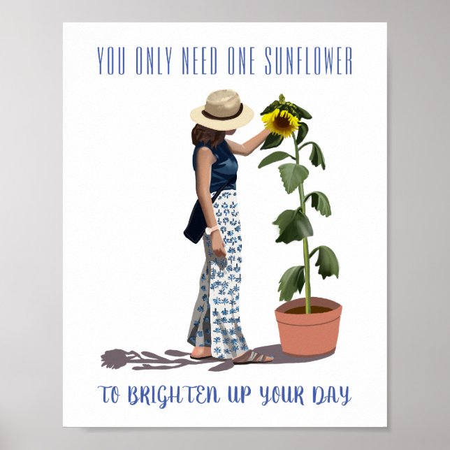 Póster Solo necesitas una girasol giratoria que te motive (Frente)