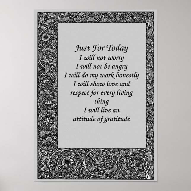 Póster Sólo para el marco floral negro de hoy (Frente)