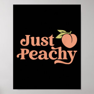 Póster Solo Peachy Retro 70 Georgia Peaches Summer Fruit