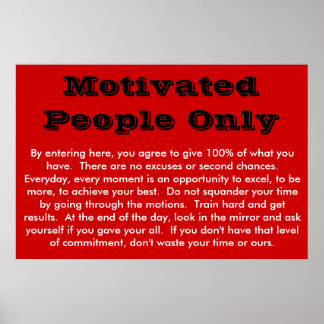 Póster Solo personas motivadas