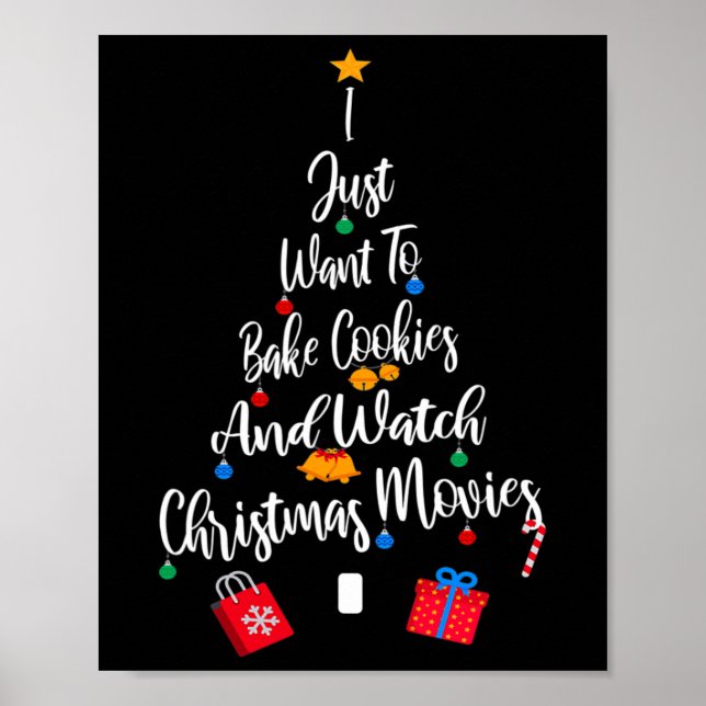 Póster Solo Quiero Hacer Cookies Y Ver Navidades Movi (Frente)