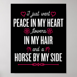 Póster Solo quiero paz en mi corazón - caballos ecuestres