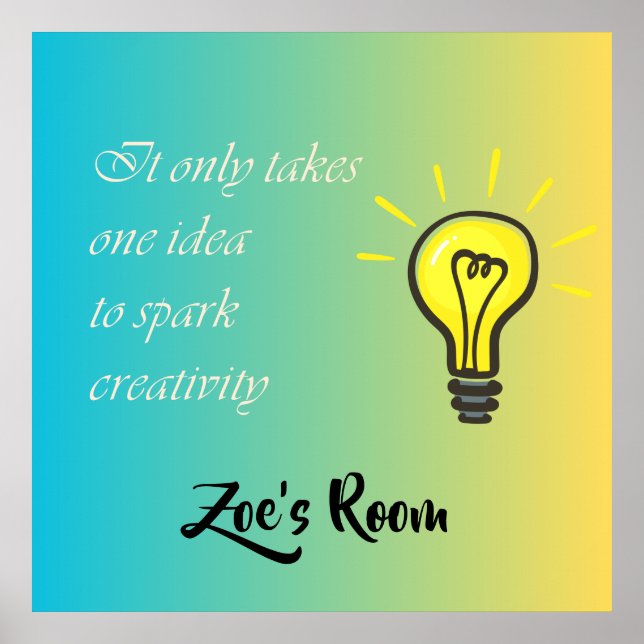 Póster Sólo requiere un nombre editable de una idea (Frente)