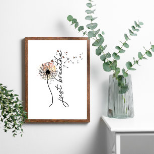 Póster Solo Respira Mariposas de Diente de León