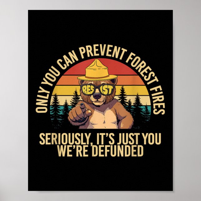Póster Sólo Se Puede Evitar Que Los Incendios Forestales  (Frente)