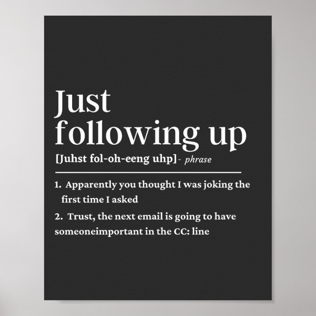 Póster Sólo siguiendo una definición divertida (Frente)