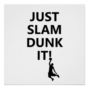 Póster Sólo Slam Dunk.   Frase de baloncesto con texto