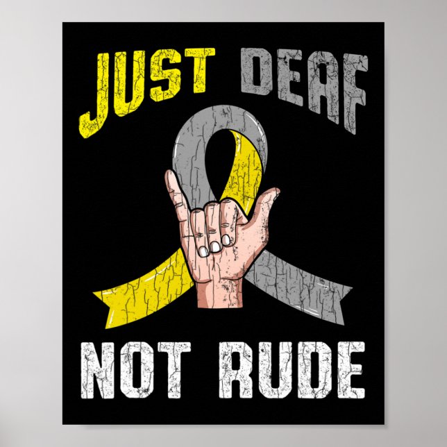 Póster Solo sordo no grosero lenguaje ASL para la toma de (Frente)