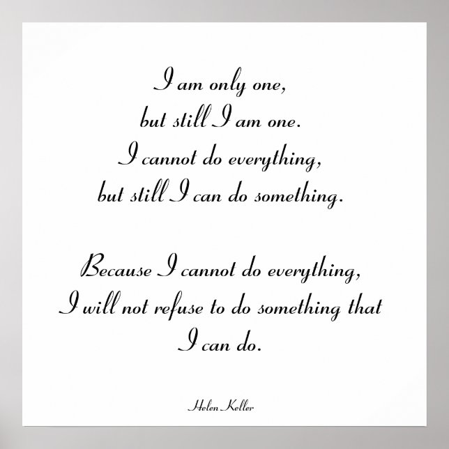 Póster Solo soy uno, pero soy uno. (Frente)