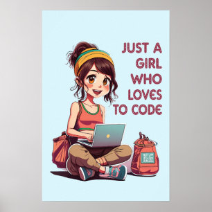 Póster Sólo un Chica al que le encanta la codificación