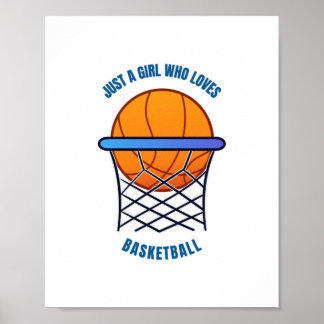 Póster solo un chica al que le gusta el baloncesto