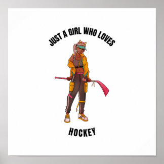 Póster solo un chica al que le gusta el hockey