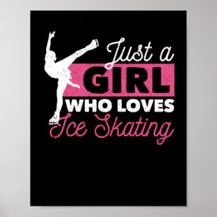 Póster de niña de patinaje artístico Impresión de niña de patinaje sobre  hielo Decoración de pared