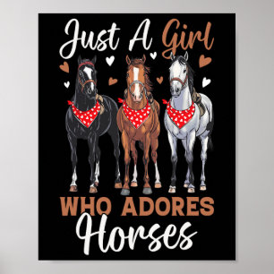 Póster Solo un Chica que admira el caballo equestre Horse