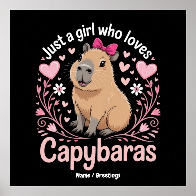 Póster Solo un Chica que ama a Capybaras un regalo gracio (Frente)