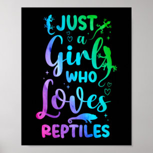 Póster Sólo Un Chica Que Ama A Los Reptiles Lizard Waterc