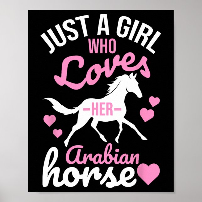 Póster Solo un Chica que ama al caballo árabe, Funny Eque (Frente)