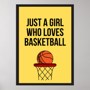 Póster Solo un Chica que ama el baloncesto deporte amaril