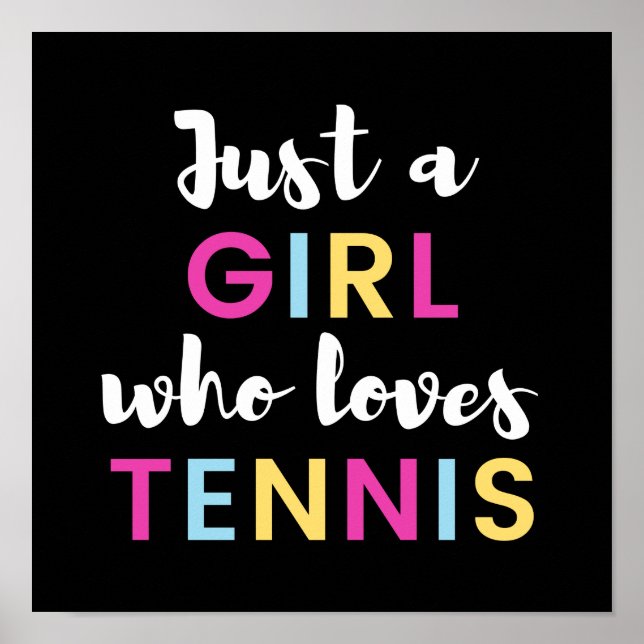 Póster Sólo un chica que ama el tenis (Frente)
