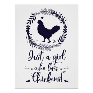 Póster Sólo un Chica que ama la silueta de pollo