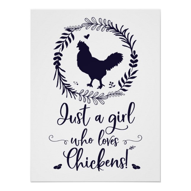 Póster Sólo un Chica que ama la silueta de pollo (Anverso)