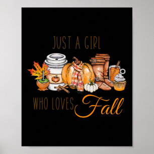 Póster Sólo un Chica que ama la taza de latte de picante 
