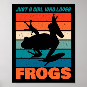 Póster Solo un Chica que ama las ranas - Retro Animal