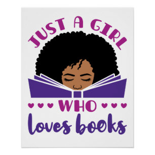 Póster Solo un Chica que ama los libros africanos-america