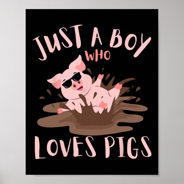 Póster Solo un chico que ama a los cerdos se enloda en la (Frente)