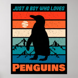 Póster Solo un chico que ama a los pingüinos - animal ret