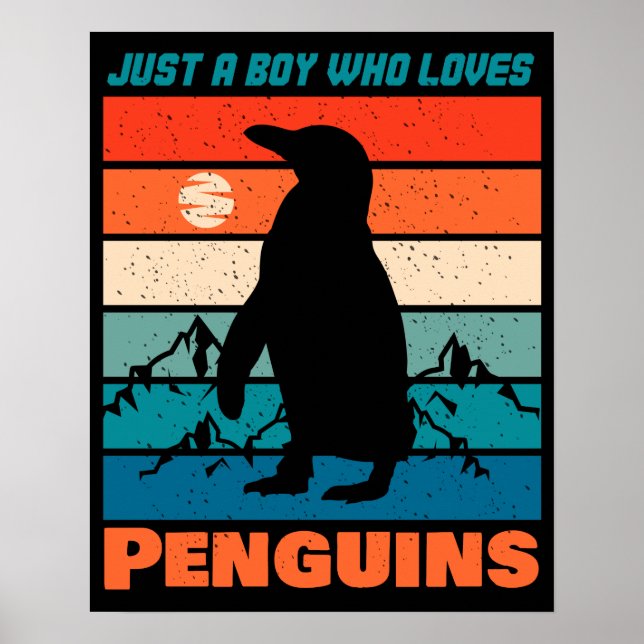 Póster Solo un chico que ama a los pingüinos - animal ret (Frente)