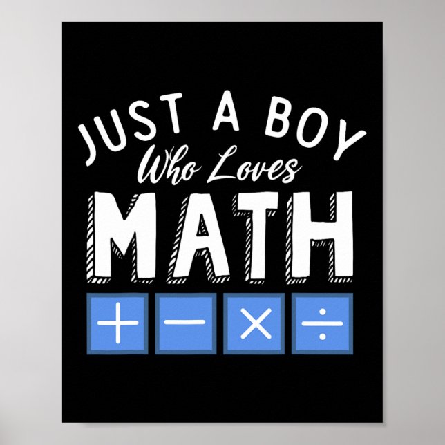 Póster Solo un chico que ama el álgebra matemática divert (Frente)