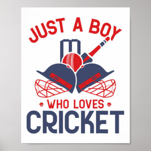 Póster Solo un chico que ama el cricket - Jugador diverti