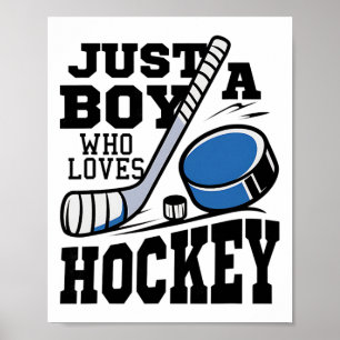 Póster Solo un chico que ama el hockey Amante del hockey 