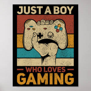 Póster Solo un chico que ama el videojuego de ropa de jue