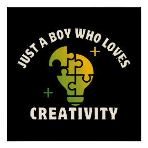 Póster solo un chico que ama la creatividad