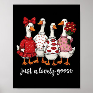 Póster Solo un ganso adorable, ganso tonto y lindo para S