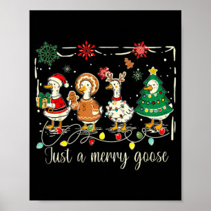 Póster Sólo un ganso alegre Ganso tonto divertido Santa N