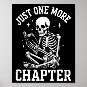 Póster Sólo un libro de lectura de un lector de esqueleto