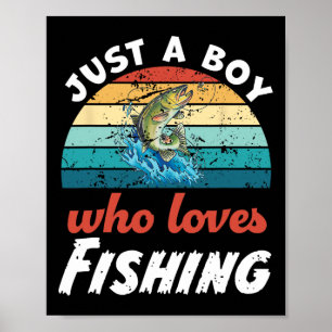 Póster Solo Un Niño Que Ama A Los Niños Pescadores