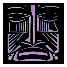 Póster Sólo un pequeño Tiki negro y púrpura