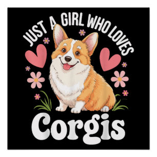 Póster Solo una chica que ama Corgis