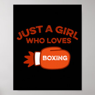 Póster Solo una chica que ama el boxeo fan kickboxing jab