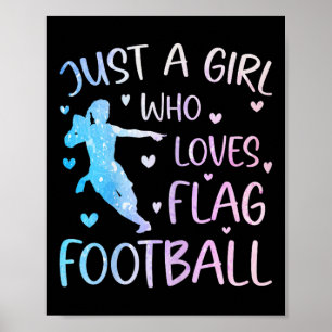 Póster Solo una chica que ama el fútbol bandera divertido