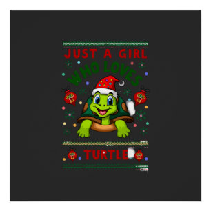 Póster Solo Una Chica Que Ama La Tortuga De Navidad Combi