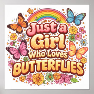 Póster Solo una chica que ama las mariposas – Lindo flora