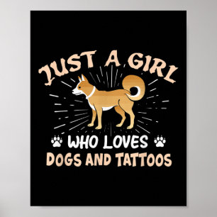 Póster Solo Una Chica Que Ama Los Perros Y Los Tatuajes -